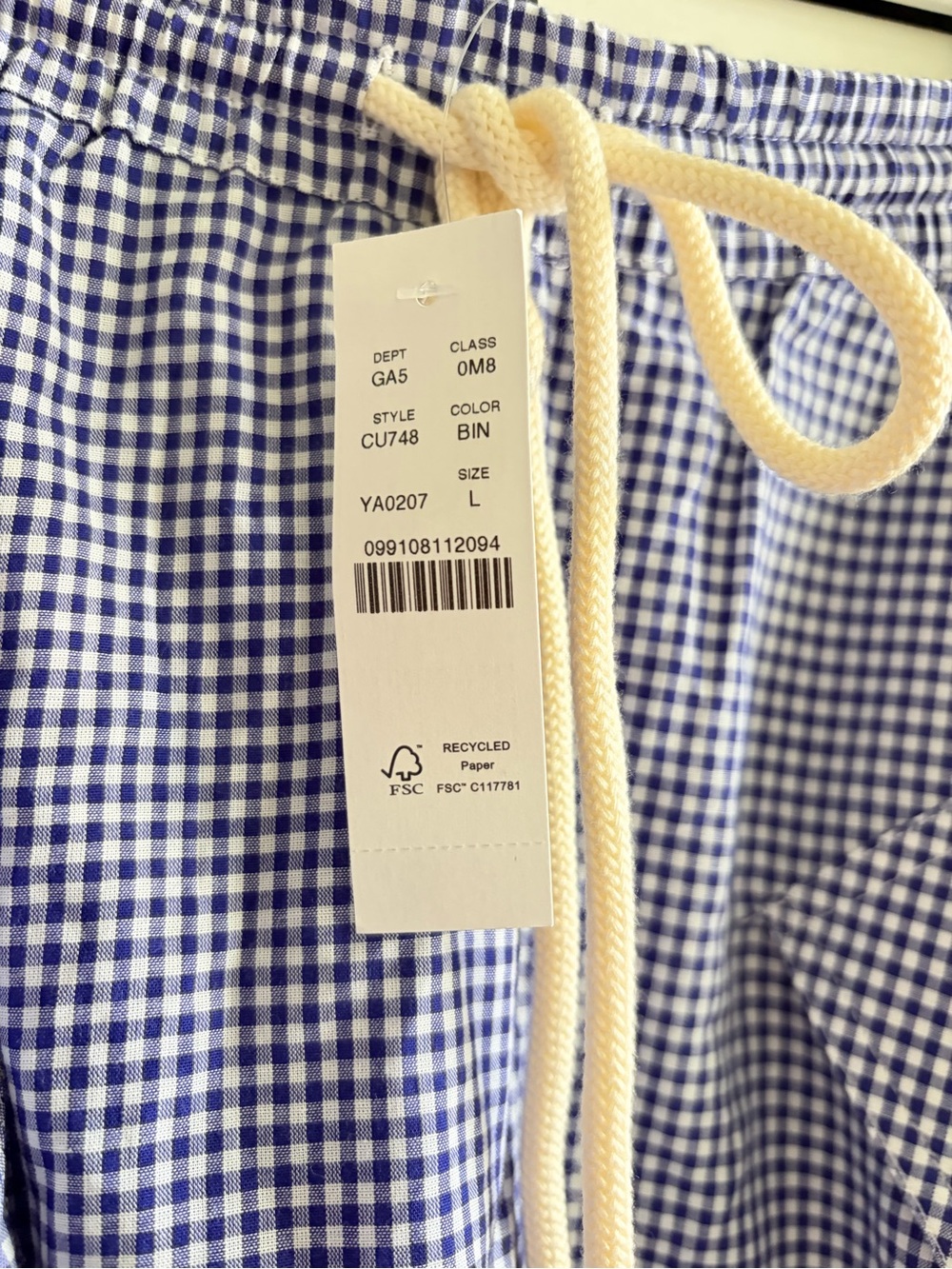 J. Crew Blue Gingham A-Line Skirt with Drawstring - Picture 3 of 7